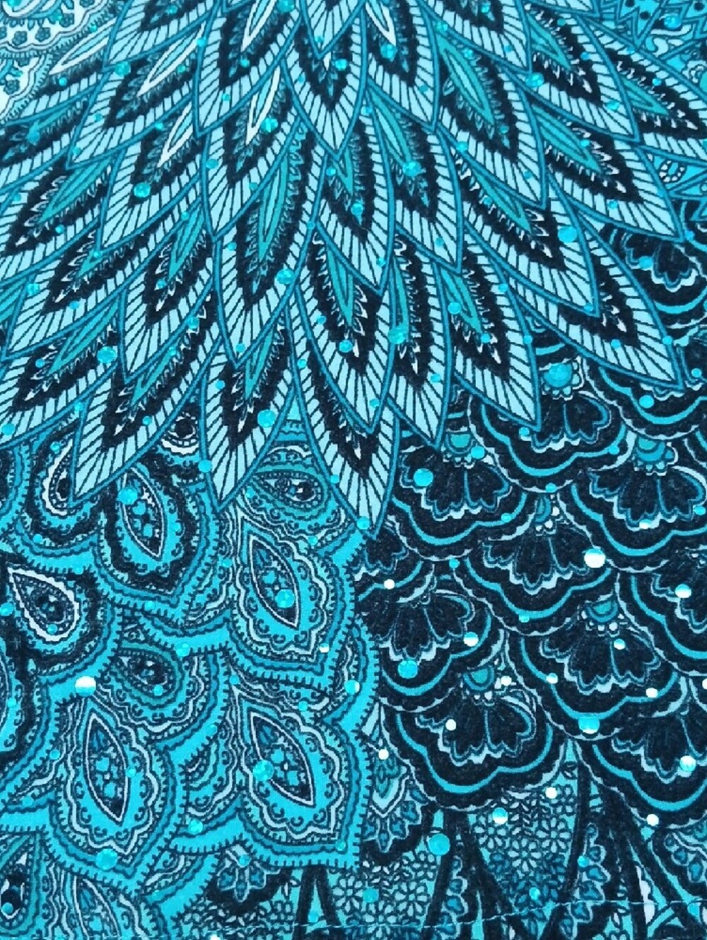 Turquoise Paisley A-Line Skirt - Picture 4 of 5